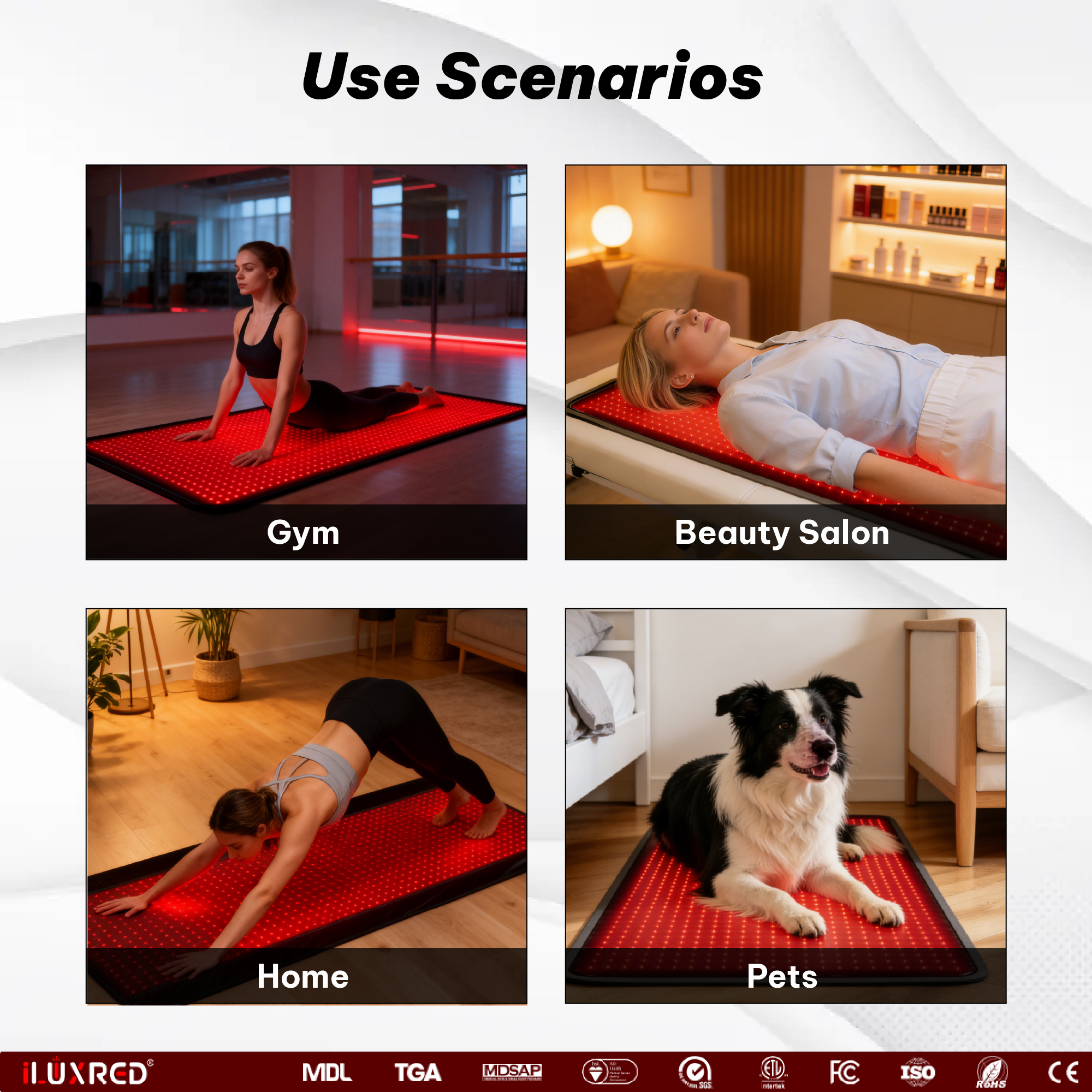 Esterilla de yoga con luz roja y triple chip LED infrarrojo cercano iLUXRED para terapia de luz roja, esterilla de luz roja para cuerpo completo, terapia de luz infrarroja para el hogar. 9