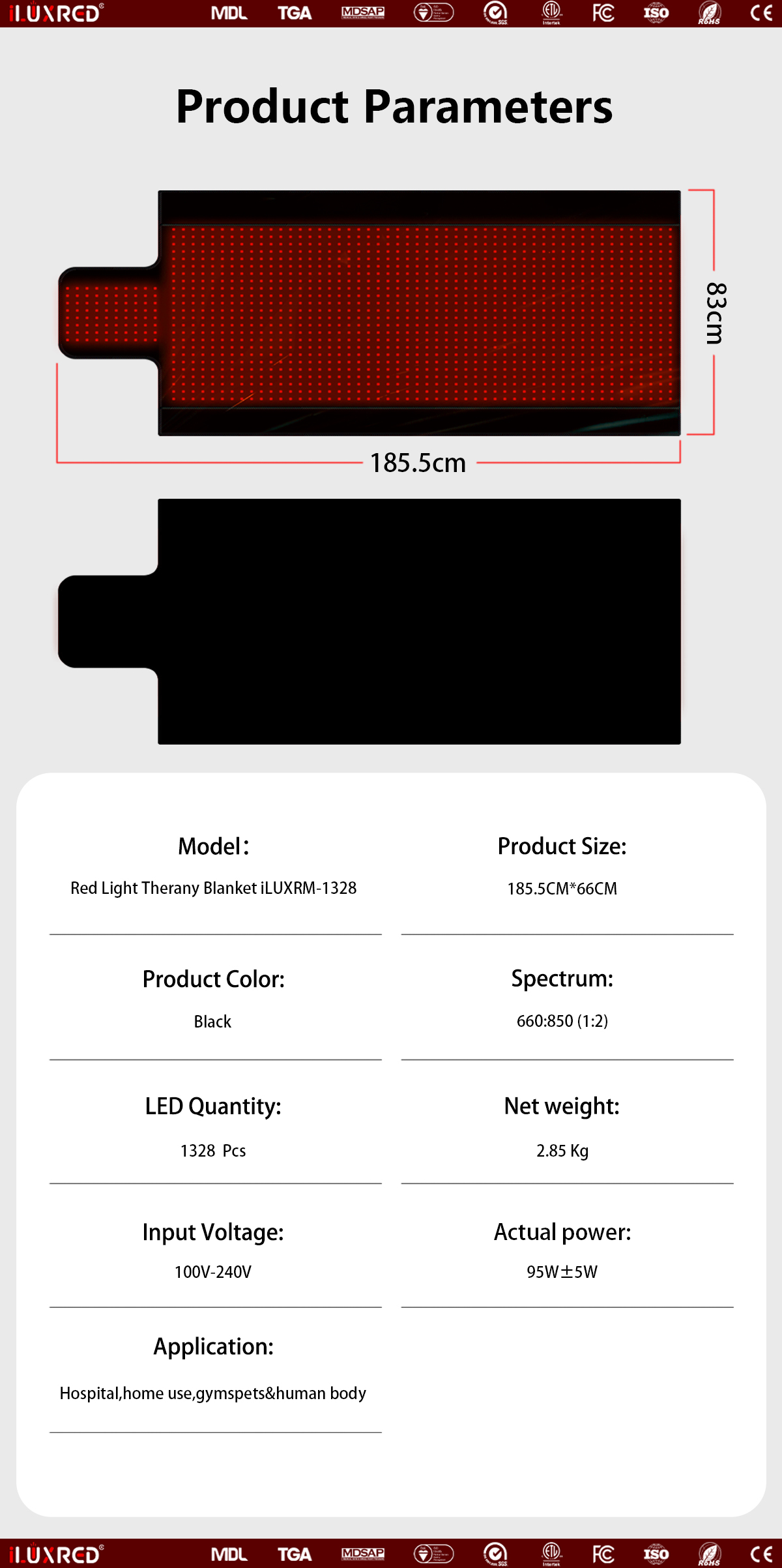 iLUXRED Red Light Therapy Belt Weight Loss Waist Wrap Infrared LED Body Slimming Heating Massage Red Light Belt For Home Use 10