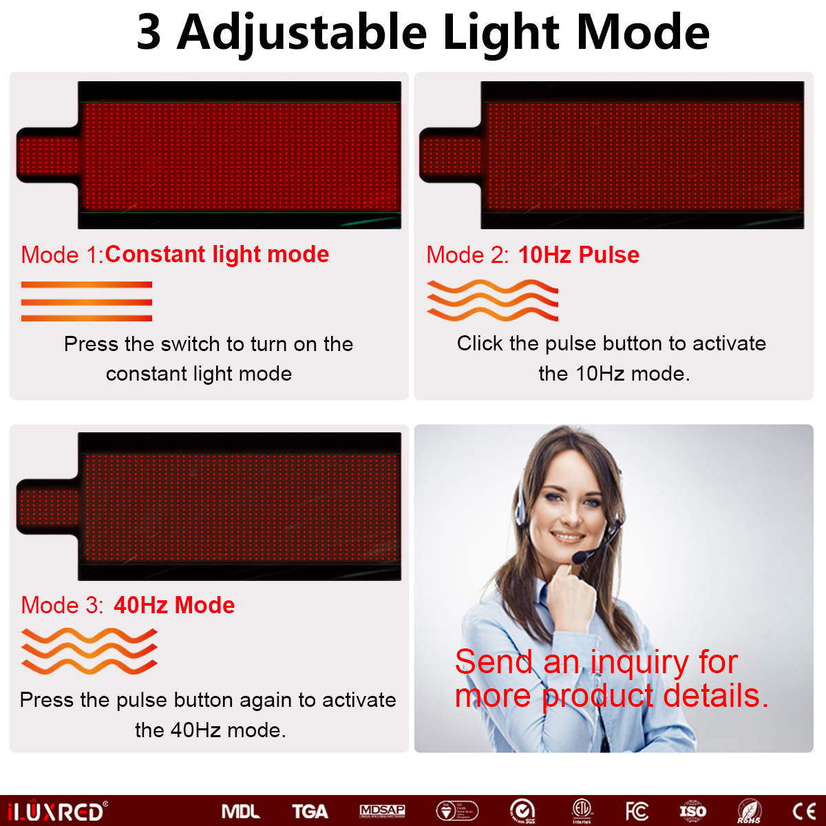 iLUXRED Red Light Therapy Belt Weight Loss Waist Wrap Infrared LED Body Slimming Heating Massage Red Light Belt For Home Use 7