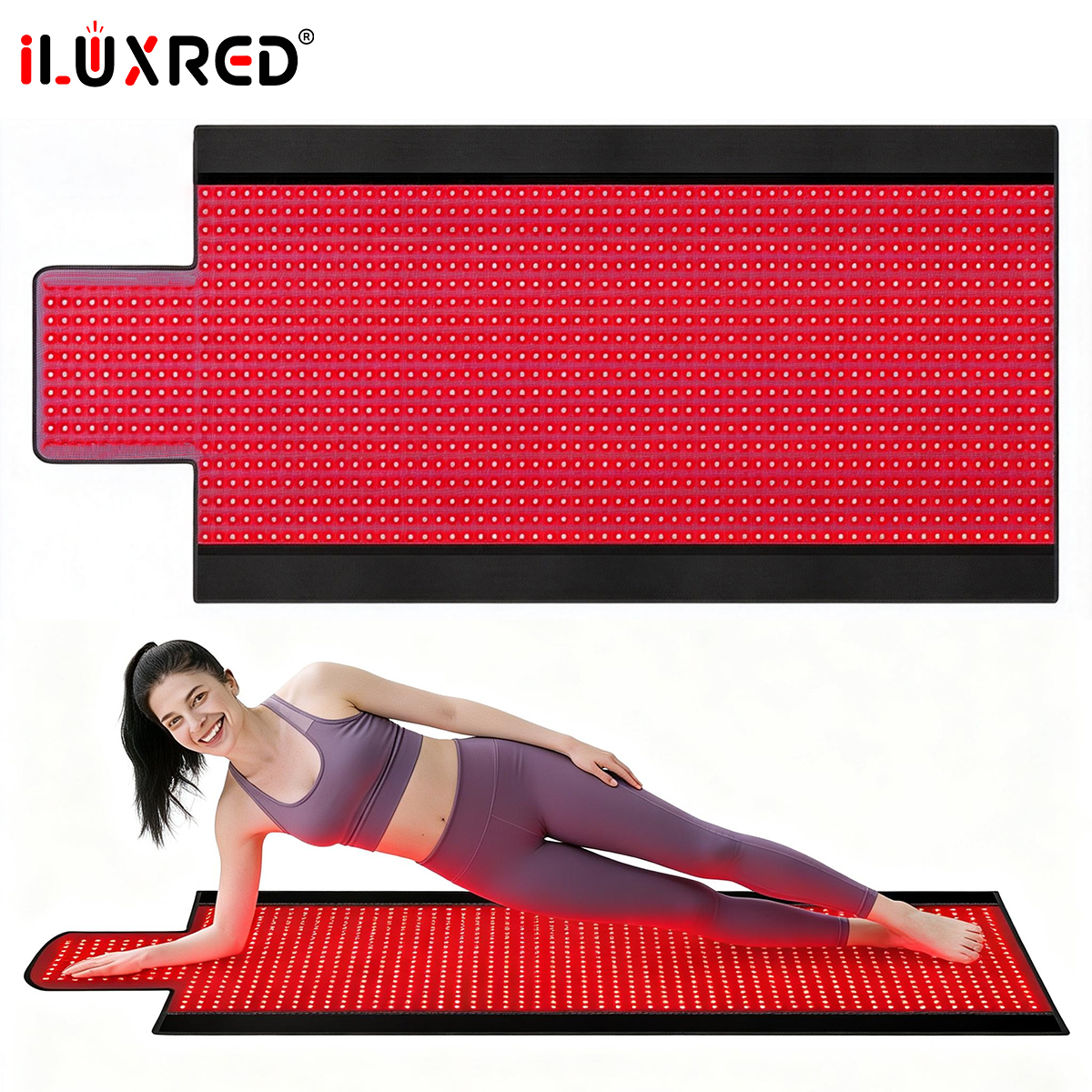 iLUXRED 660Nm 850Nm Red Light Therapy Belt Back Pain Relief Infrared LED Heating Massage Wearable Red Light Belt For Home Use 2