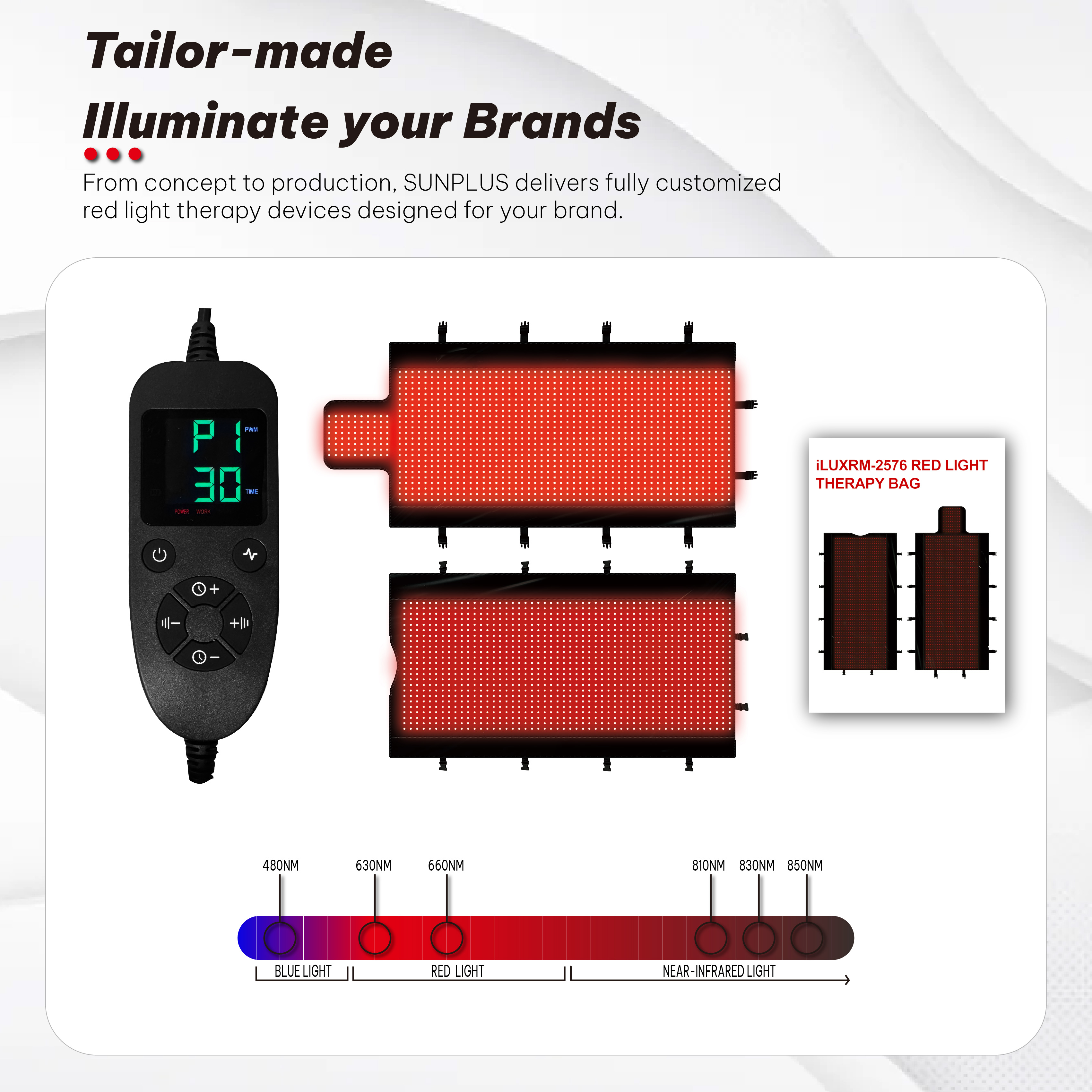 Manta de terapia de luz roja pulsada iLUXRM-2576 para cuerpo completo, 10 Hz, 40 Hz, alivio del dolor, 660 nm, 850 nm, LED, bolsa de dormir con terapia de luz roja 4
