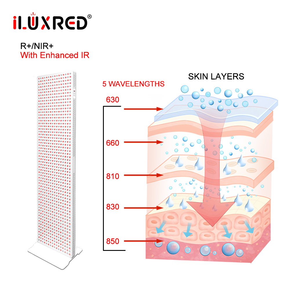 iLUXRED 5000W Lámpara de terapia de luz LED de cuerpo completo con panel de luz roja para uso doméstico 7