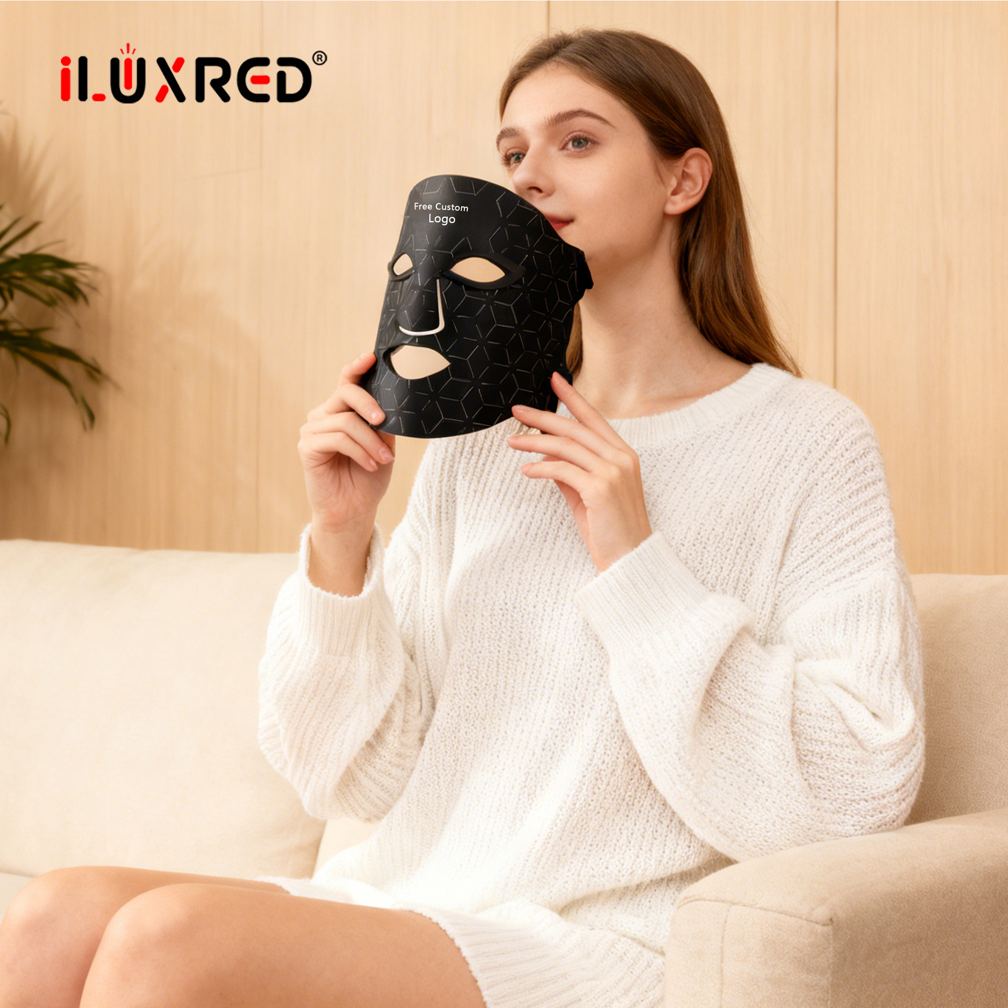 ILUXRED OEM/ODM Medizinische Silikon-LED-Rotlichttherapie-Gesichtsmaske 660 nm 850 nm Hohe Bestrahlungsstärke Photonentherapie-Maske für den Heimgebrauch 2