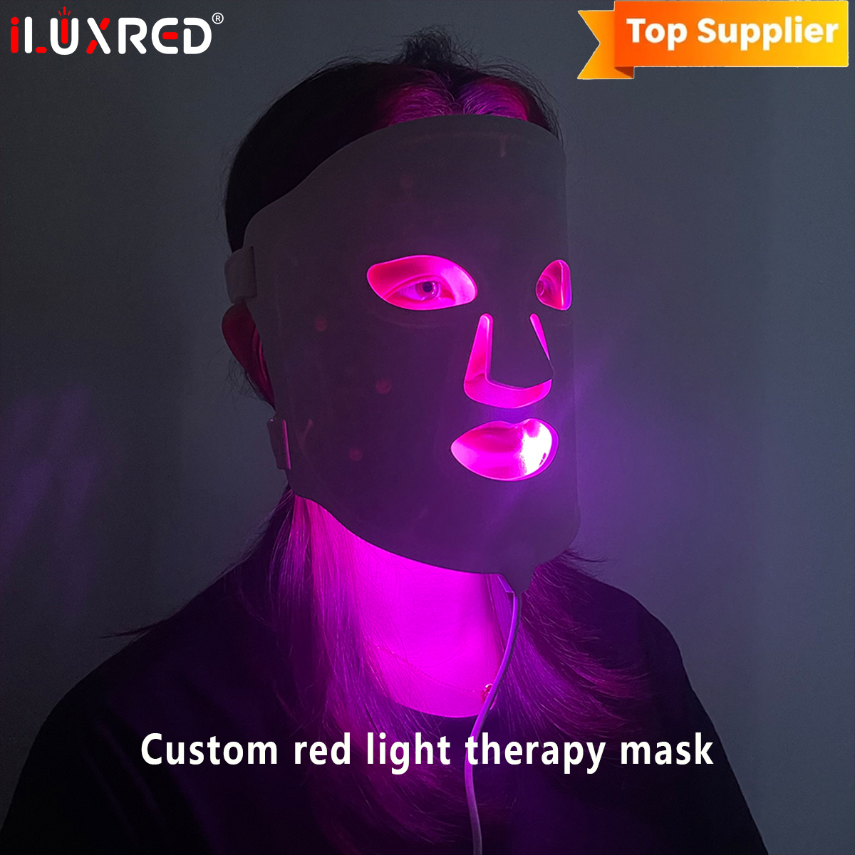 ILUXRED OEM/ODM Anti-Aging-Gesichtspflege-LED-Gesichtsmaske mit Rotlichttherapie