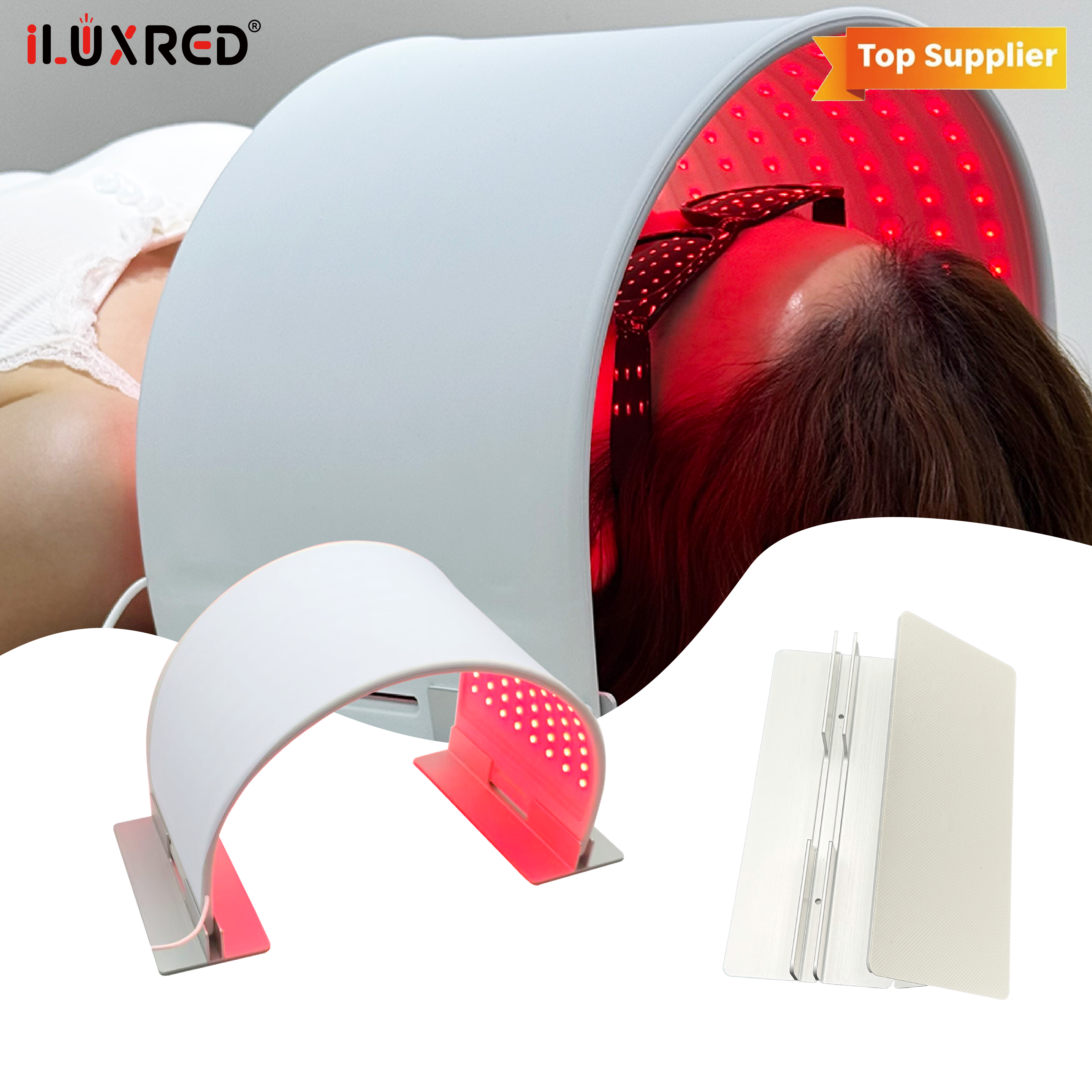 iLUXRED Rotlichttherapie-Gesichtsmaske – FDA-zugelassene LED-Lichttherapiemaske mit 7 Farben