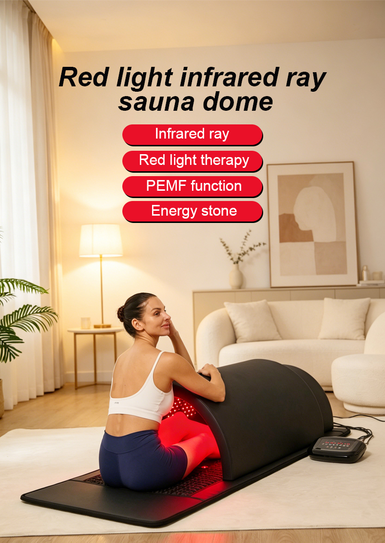 Cúpula de sauna portátil iLUXRED con terapia de luz roja, piedra energética y PEMF. 3
