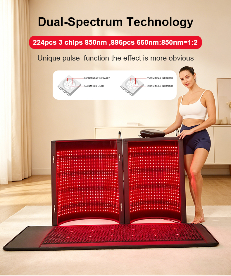 Cúpula de sauna portátil iLUXRED con terapia de luz roja, piedra energética y PEMF. 6