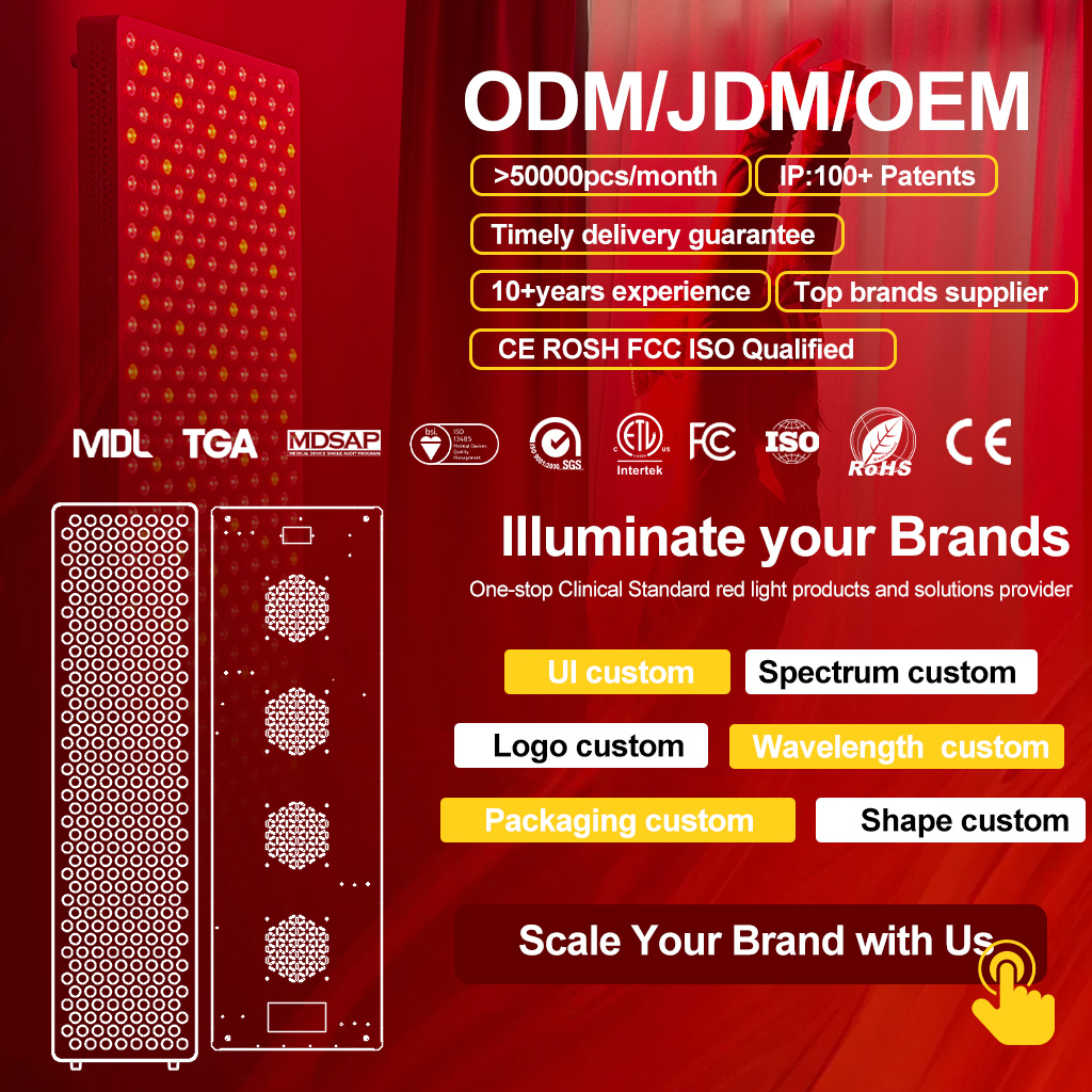 Panel de terapia de luz infrarroja roja pulsada iLUXRED de 5 longitudes de onda, 308 LED, 220 mW/cm², para todo el cuerpo con ajuste de brillo pulsado. 7