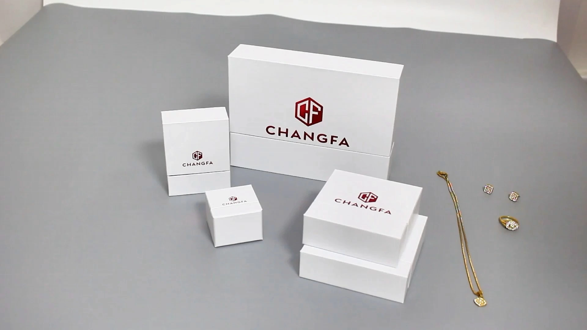 CF Custom Logo Schublade Schmuck Set Box Verpackung mit Schaumstoffeinlage 1