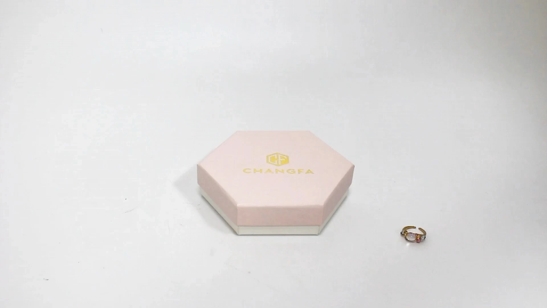 CF Hexagon Abnehmbare Deckelbox mit Halsschmuckschatulle mit Schwammeinsatz 1