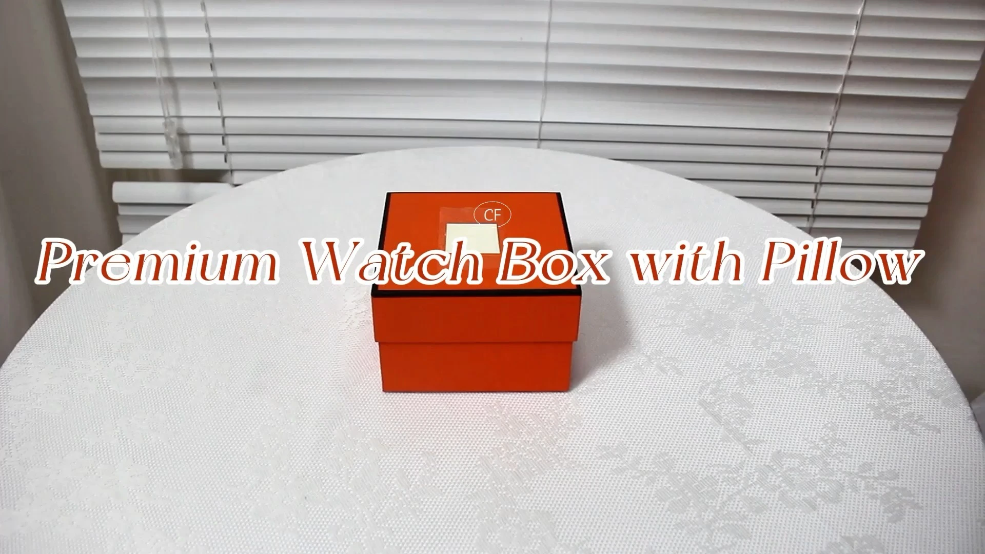 CF Orange Rigid Paper Box With Foam Insert And Removable Lid for Watch Box 1
