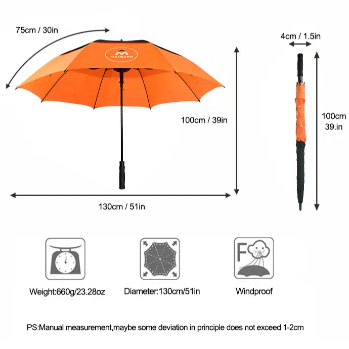 Custom Golf Umbrellas with Logo T/T Wholesale - Blueprint Umbrella 6