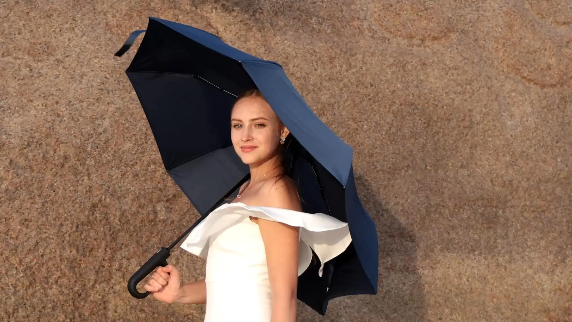 Parapluie pliable à crochet compact à ouverture automatique 1