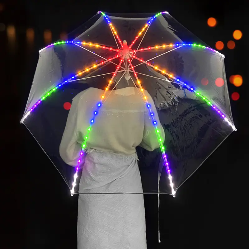 Parapluie LED transparent de conception entièrement claire de 23 pouces 1