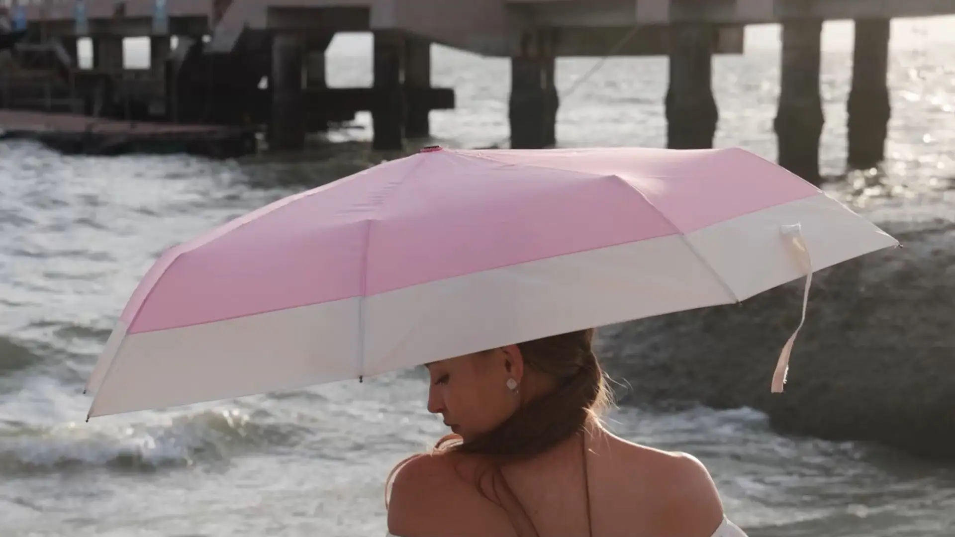 Logo d'imprimé personnalisé ouvert automatique Compact Parapluies pliables pour femmes parapluies légères dim 1