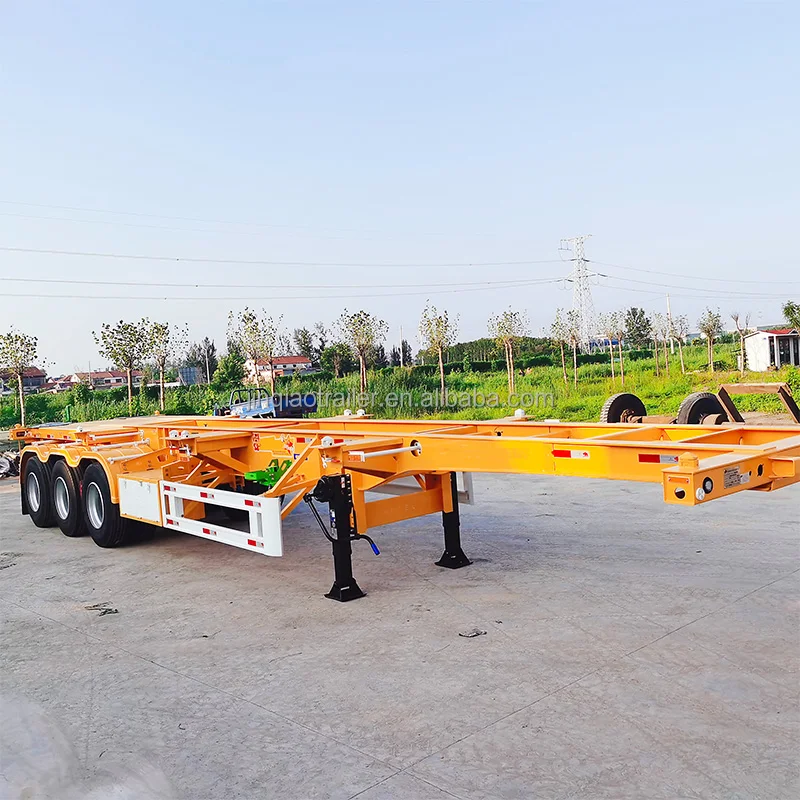 Skeleton Semi Trailer for 20-40ft Containers 40 Ton Capacity 4