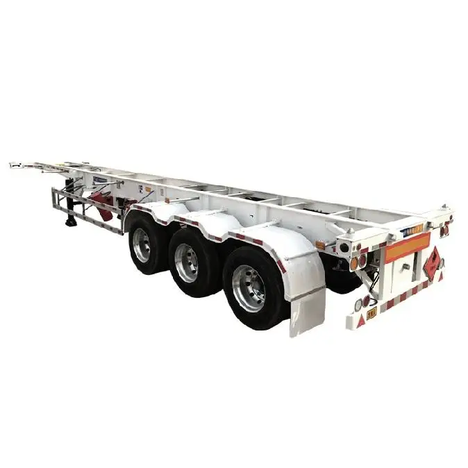 3 Axle Container 45ft Chassis 50ton Skeleton Semi Trailer 2