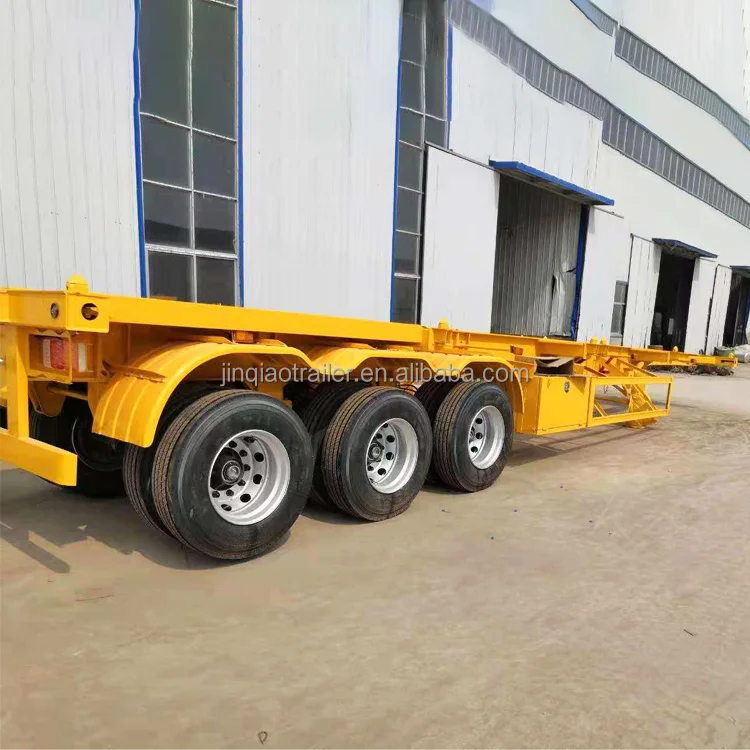 3 Axle Container 45ft Chassis 50ton Skeleton Semi Trailer 6