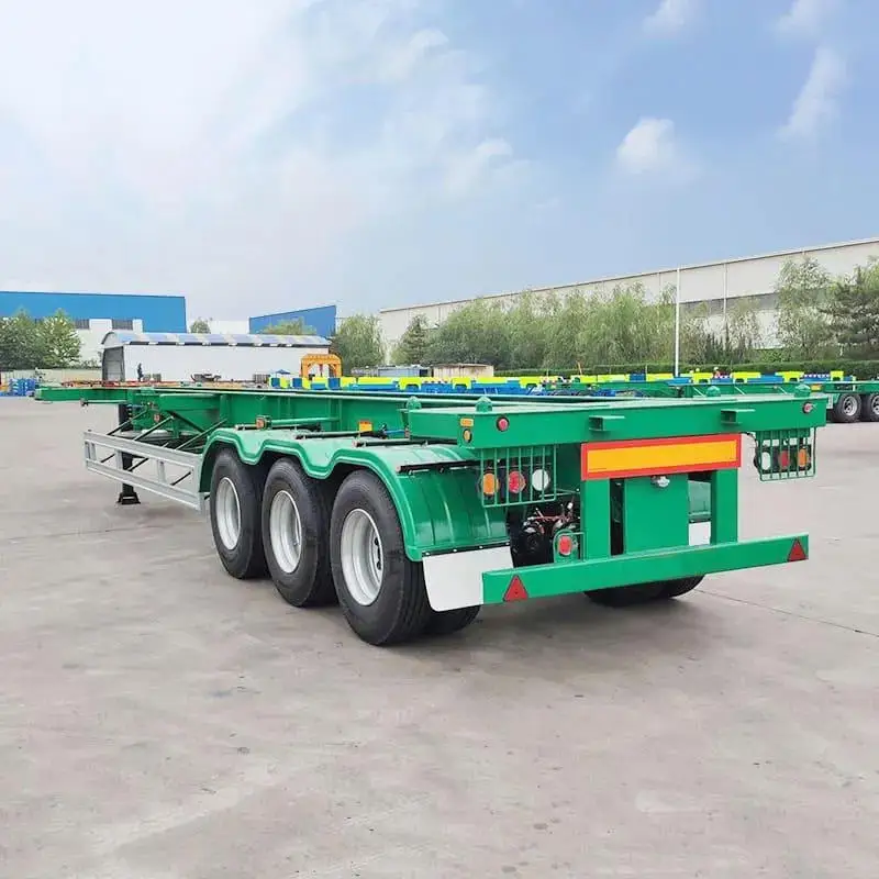 3 Axle Container 45ft Chassis 50ton Skeleton Semi Trailer 4