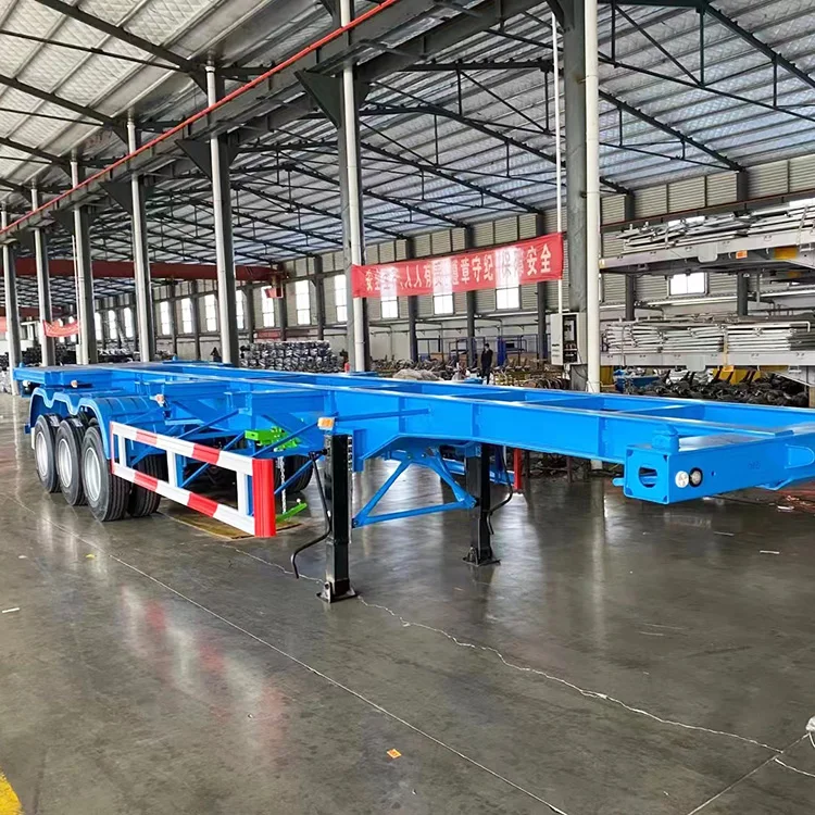 3 Axle Container 45ft Chassis 50ton Skeleton Semi Trailer 3