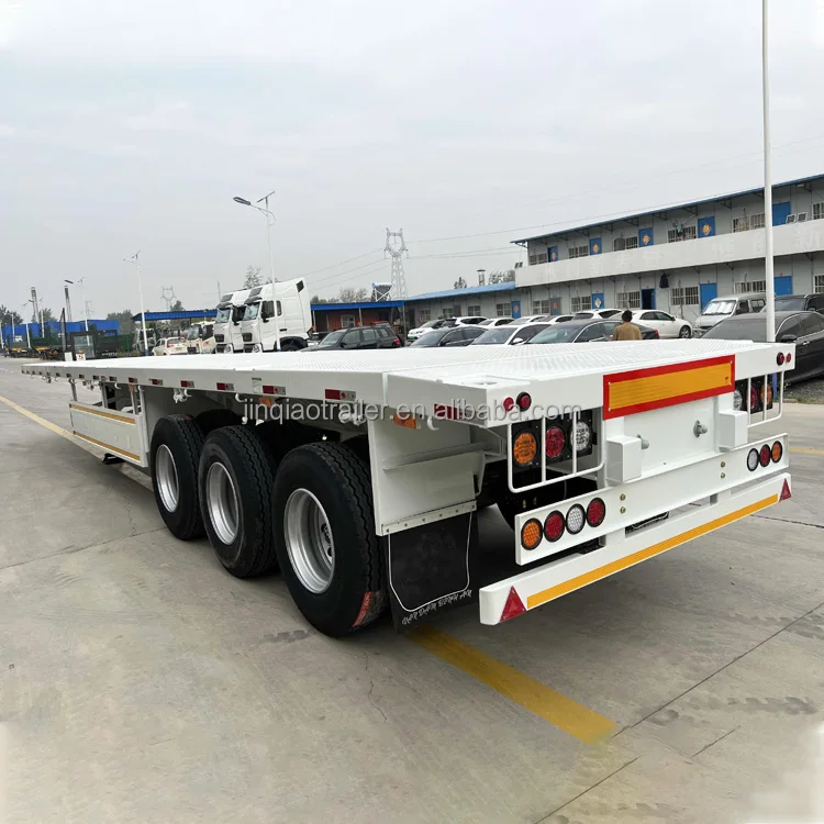 40ft 60T Container Chassis Flatbed 2/3/4 Axle Semi Truck Trailer 7