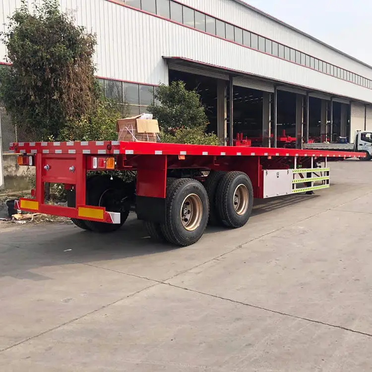 40ft 60T Container Chassis Flatbed 2/3/4 Axle Semi Truck Trailer 4