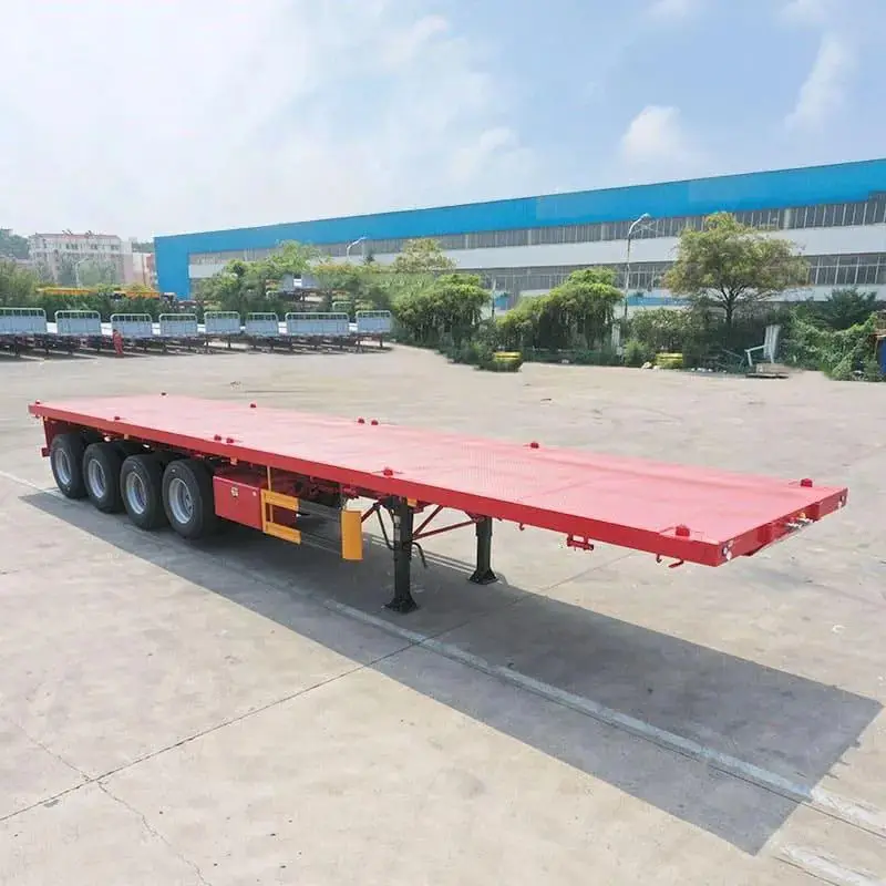 40ft 60T Container Chassis Flatbed 2/3/4 Axle Semi Truck Trailer 3