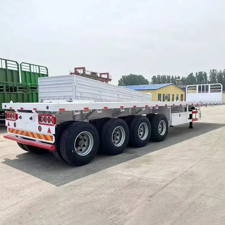 40ft 60T Container Chassis Flatbed 2/3/4 Axle Semi Truck Trailer 5