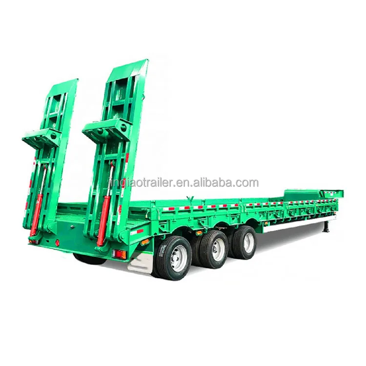 60ton Heavy Duty 3/4 Axles Low Bed Low Boy Semi Trailer 5