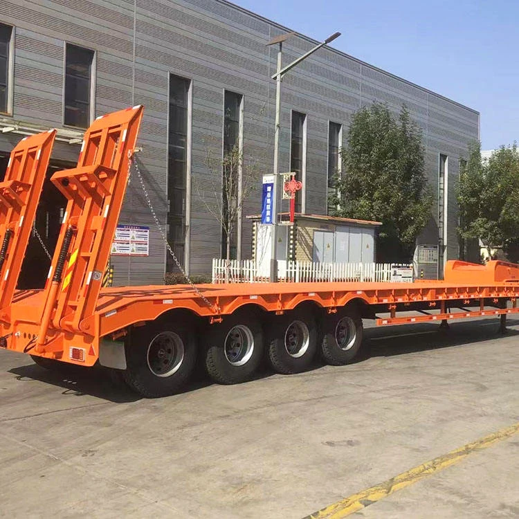 80t Low Boy Low Bed Trailer 3 المحور 4 المحور 4