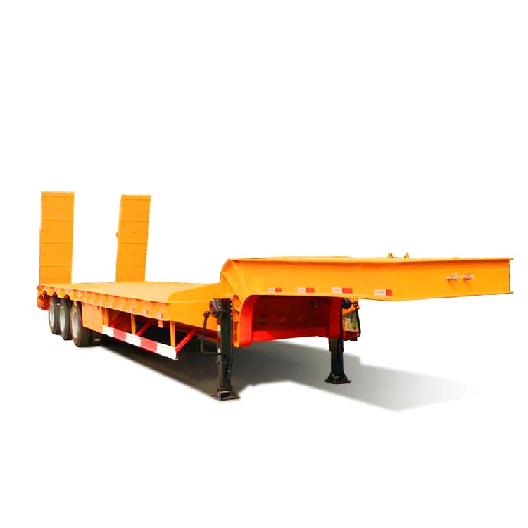80t Low Boy Low Bed Trailer 3 المحور 4 المحور 2