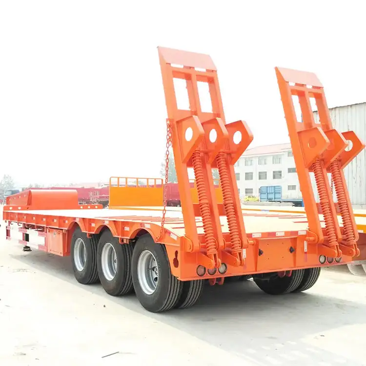 80t Low Boy Low Bed Trailer 3 المحور 4 المحور 3