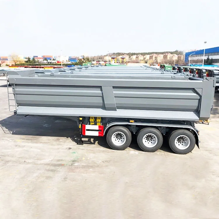 3/4 Axles U-shape Tipper Tractor Rear Dump Trailers 5