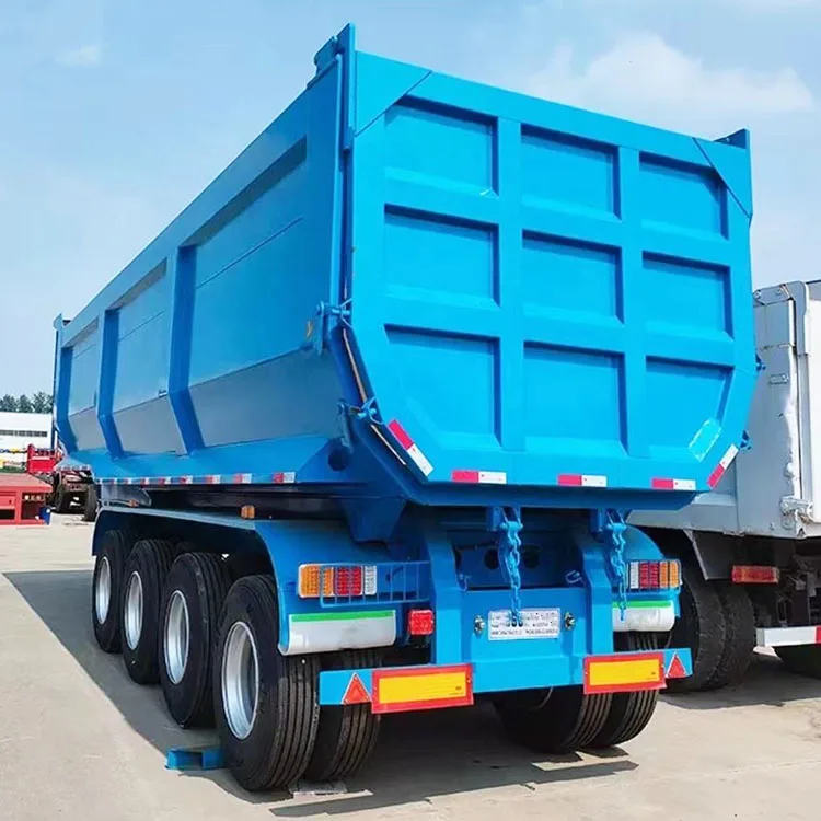 3/4 Axles U-shape Tipper Tractor Rear Dump Trailers 4