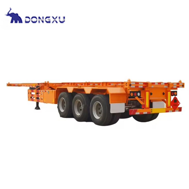 Skeleton Semi Trailer 30 50 80 Ton Semi Truck Container Transport Skeleton Trailer 3