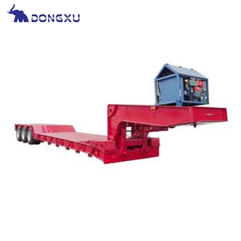 Semirremolque extraíble de cuello de cisne de 3 árboles para logística y construcción 1