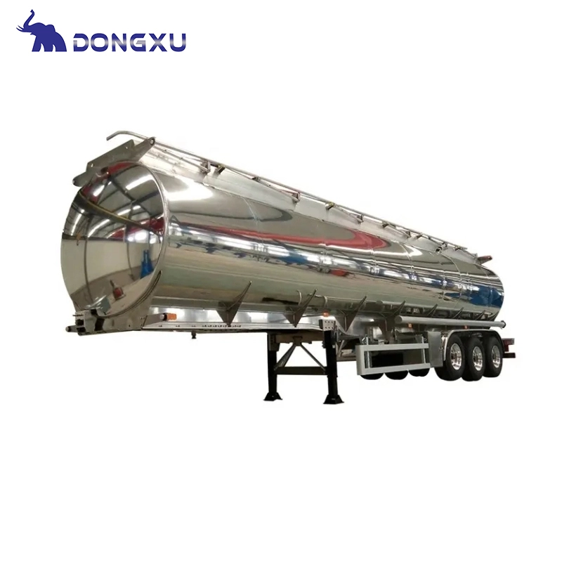 Remolque de tanque de combustible líquido de aluminio comestible de acero inoxidable 1