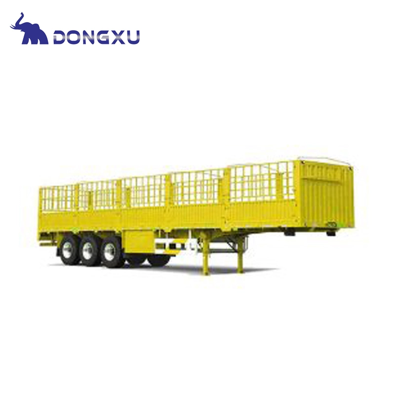 3 Axle Open Cargo Trailer Side Wall Truck Semi-trailer Fence Trailer 1