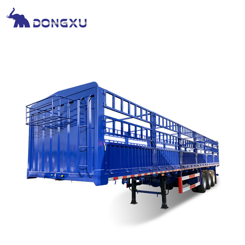 3 Axle Open Cargo Trailer Side Wall Truck Semi-trailer Fence Trailer 8