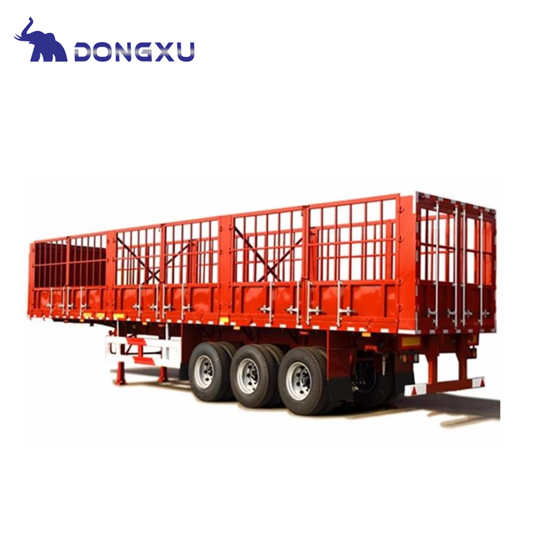 3 Axle Open Cargo Trailer Side Wall Truck Semi-trailer Fence Trailer 7