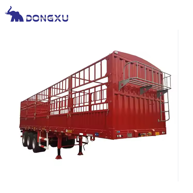 3 Axle Open Cargo Trailer Side Wall Truck Semi-trailer Fence Trailer 6