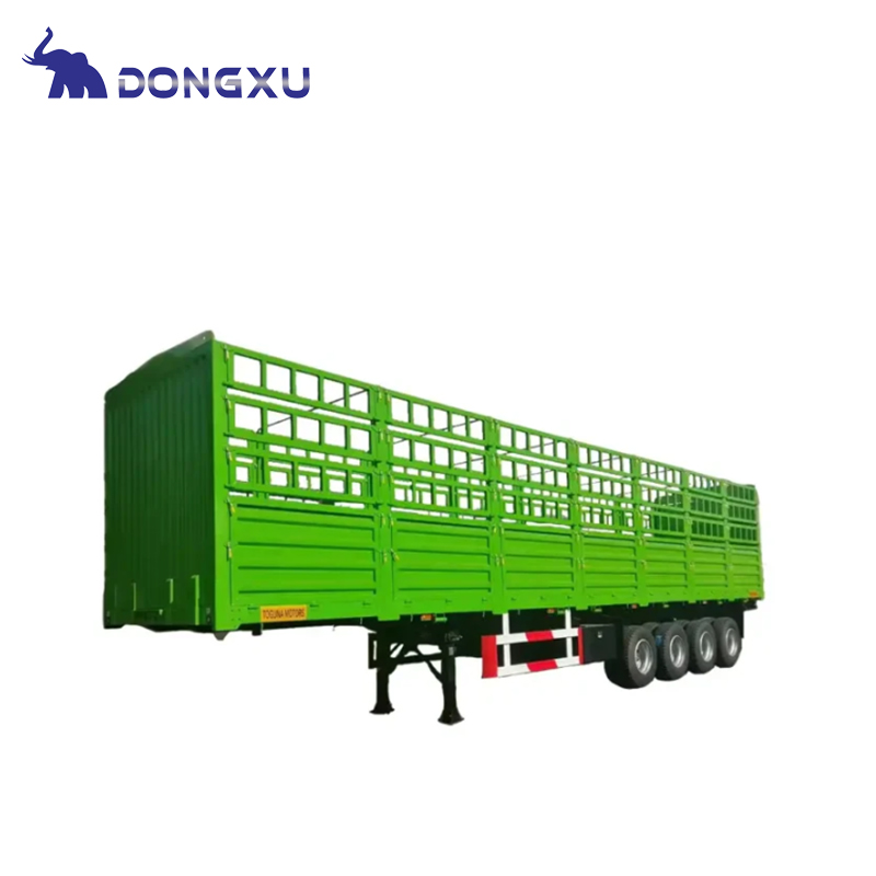 3 Axle Open Cargo Trailer Side Wall Truck Semi-trailer Fence Trailer 5