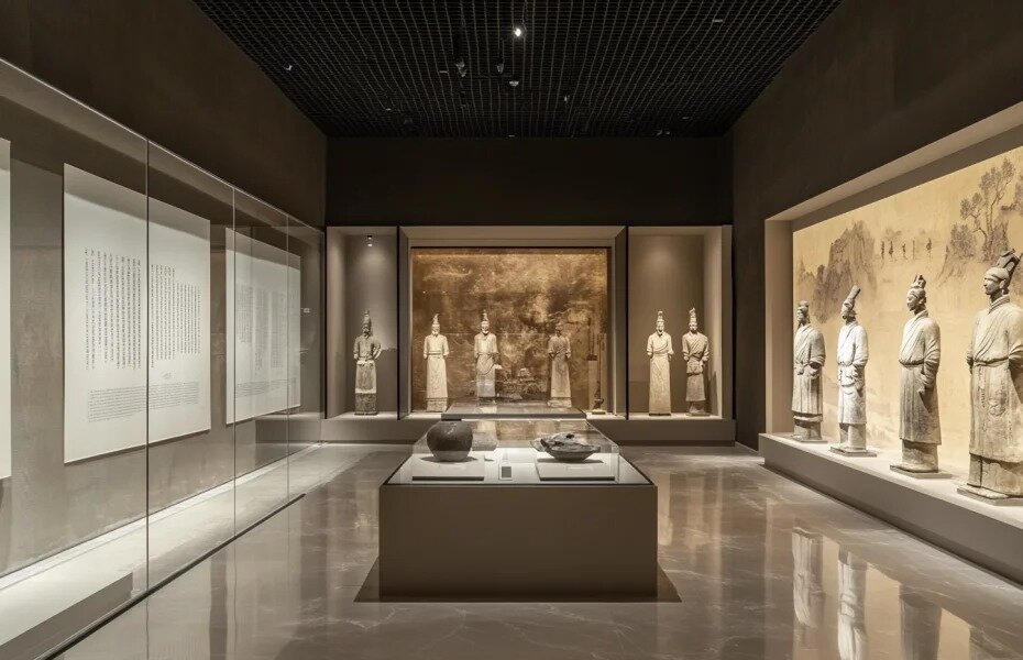 Diseño de vitrina de galería de arte Fabricante de vitrinas de pedestal para museos 4