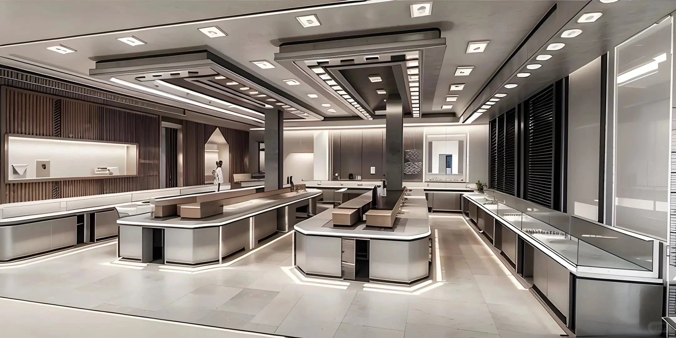 بوتيك فاخر تصميم داخلي مخصص لحالات عرض المجوهرات الراقية 1