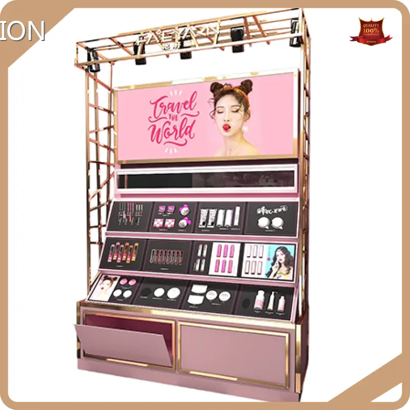 Commercial Display Cabinets Pink Cosmetic Showcasesfor Business 1