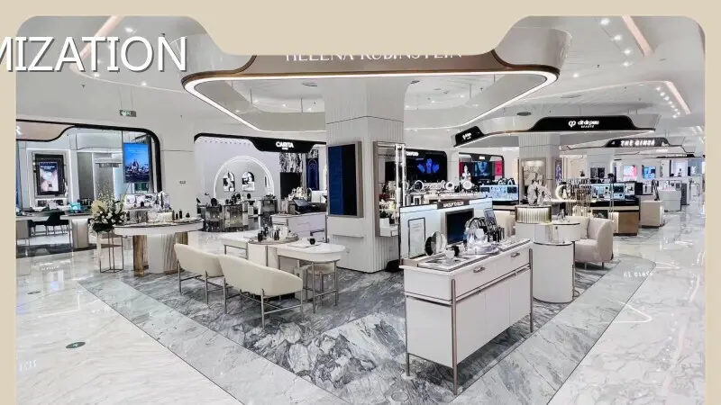 Glass Retail Display Cabinet for Business High-End Cosmetics Kiosk 1