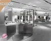 Round Glass Showcase Baked Paint Multilayer Board by LUXE Showcases 1