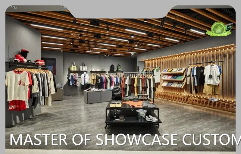 Minimalist Clothing Display 1.Free Design; 2.Value-added Services(provided Free Solution Concept); 3.Installation Instruction; 4. Take Measurements; 5. Professional After-sale Service - - LUXE Showcases 1