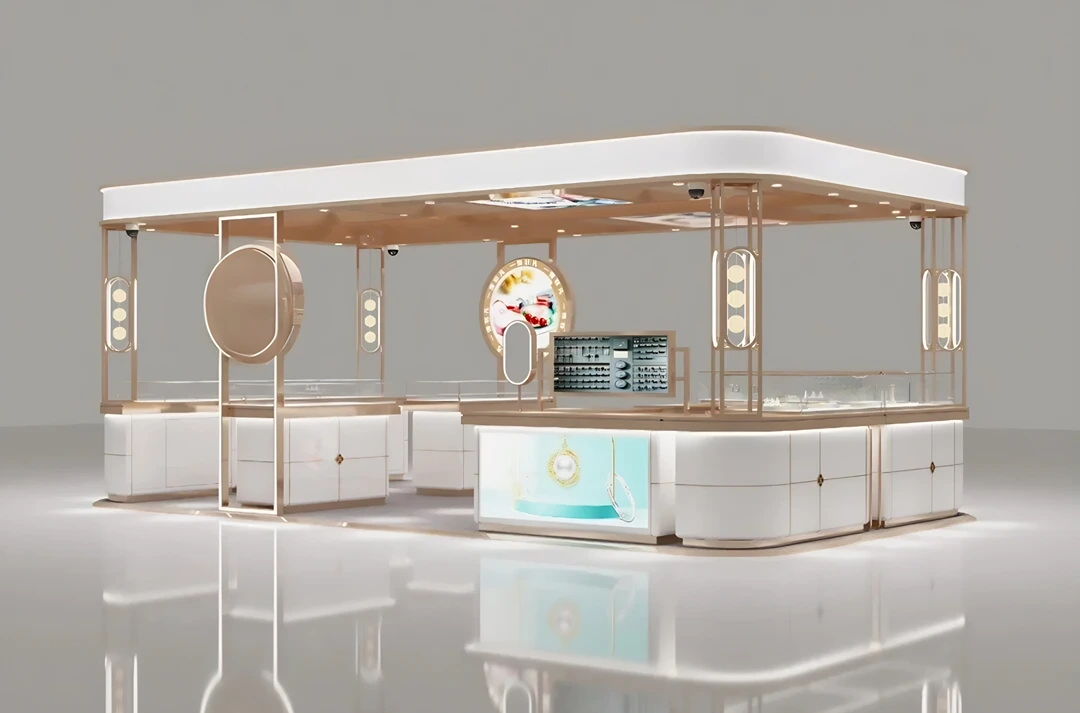 High-end Exquisite Jewelry Kiosks Custom Commercial Jewelry Display Cases Whole-store Display Design 1
