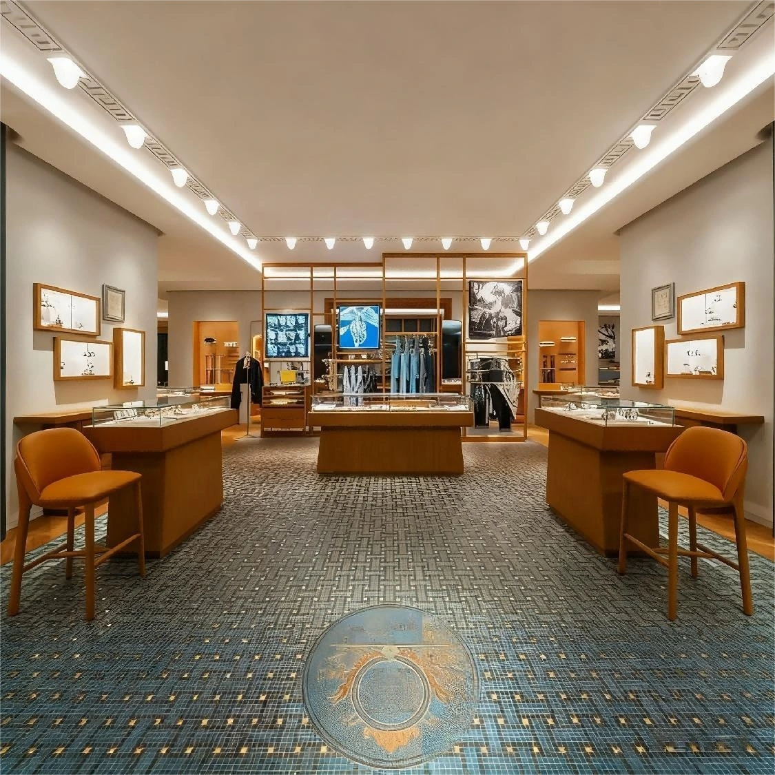 خزانة عرض مجوهرات مصنوعة حسب الطلب من الخشب الصلب، خزانة عرض جزيرة فاخرة عالية الجودة 1